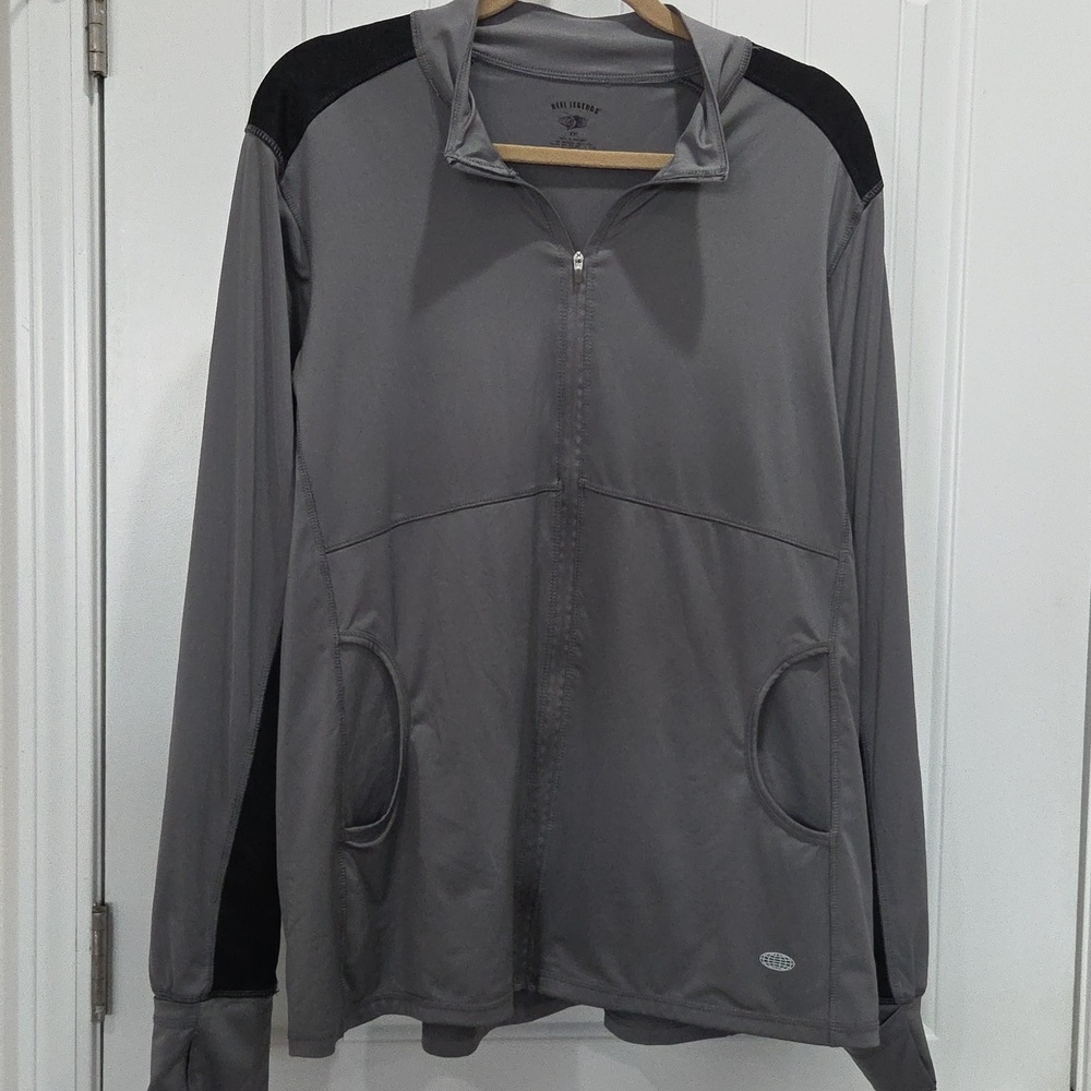 Reel Legends Performance Full Zip Jacket Grey/Black, Size XXL